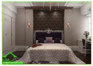 Thiết kế nội thất phòng ngủ 4 biệt thự tân cổ điển anh Đạt An Giang